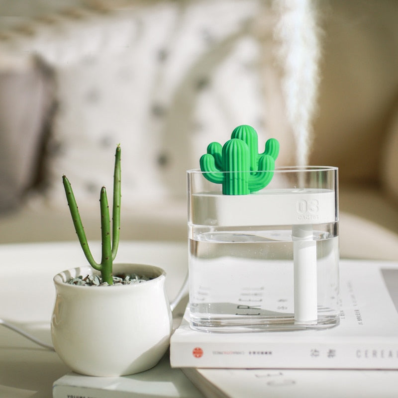 Title: 160ML Ultrasonic Air Humidifier Clear Cactus Color Light USB Essential Oil Diffuser Car Purifier Aroma Diffusor Anion Mist Maker