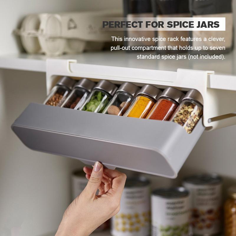 Title: Kitchen Self-Adhesive Wall-Mounted Spice Organizer