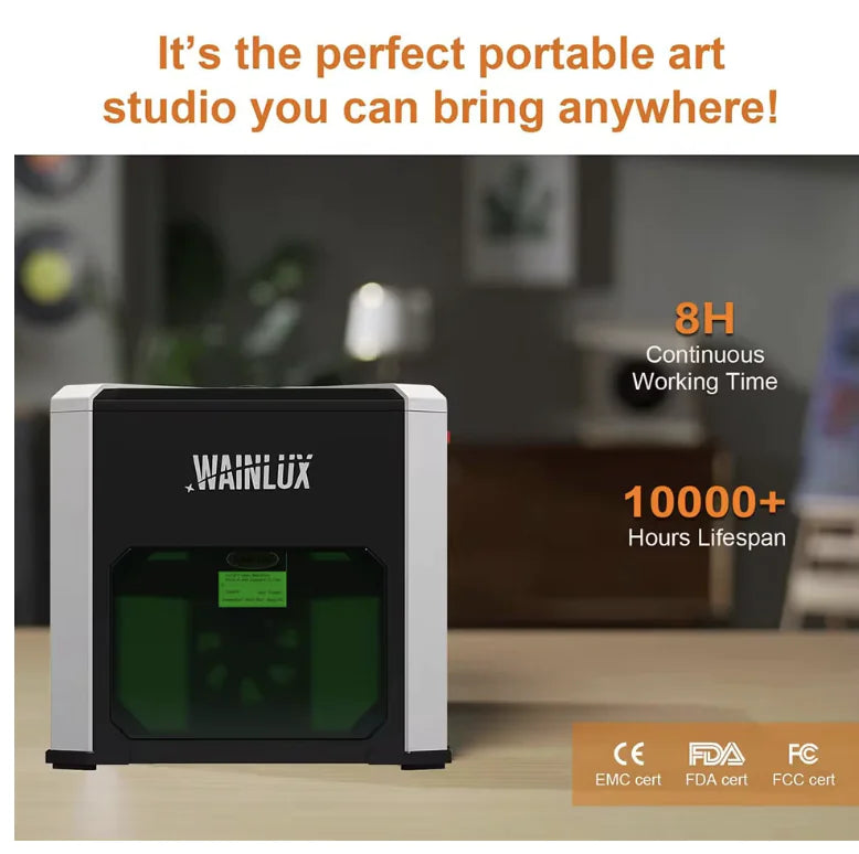 Wainlux K6 Mini Laser Engraver – 3000mw, Bluetooth, for Wood and Plastic