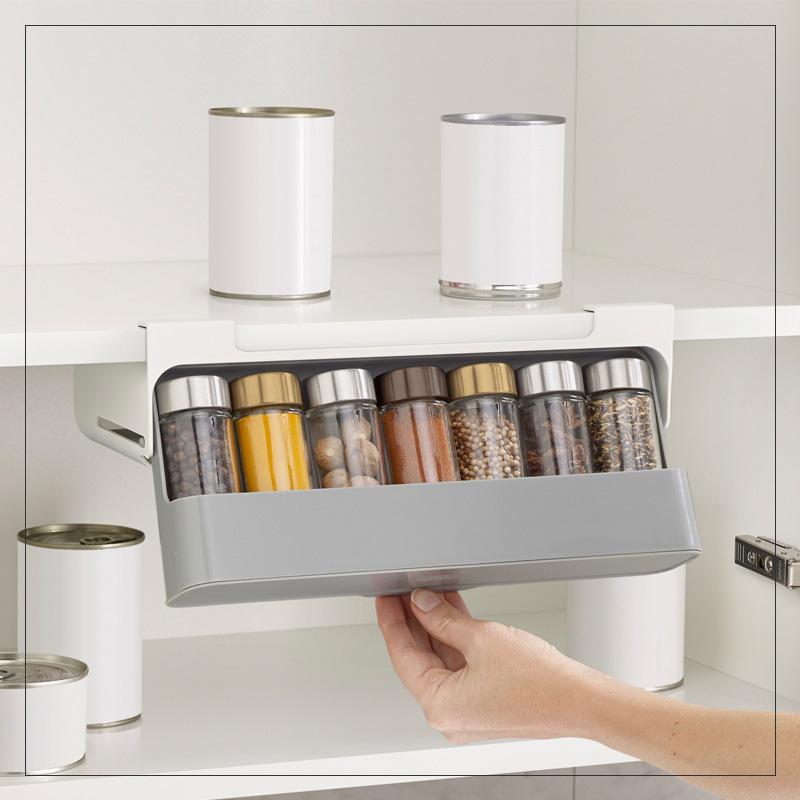 Title: Kitchen Self-Adhesive Wall-Mounted Spice Organizer