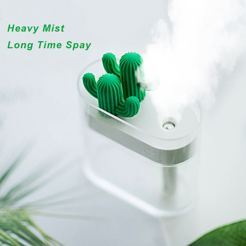 Title: 160ML Ultrasonic Air Humidifier Clear Cactus Color Light USB Essential Oil Diffuser Car Purifier Aroma Diffusor Anion Mist Maker