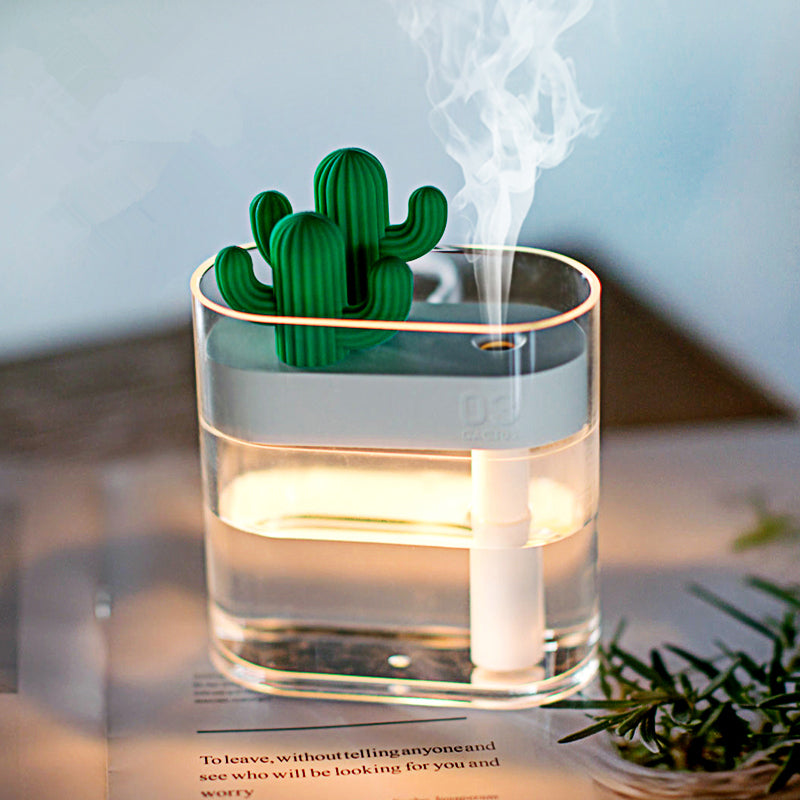 Title: 160ML Ultrasonic Air Humidifier Clear Cactus Color Light USB Essential Oil Diffuser Car Purifier Aroma Diffusor Anion Mist Maker